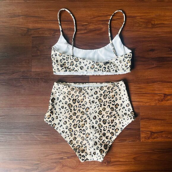 REFORMATION Malibu Leopard High-waisted Bikini Swimsuit Set XS / Small - Picture 9 of 9